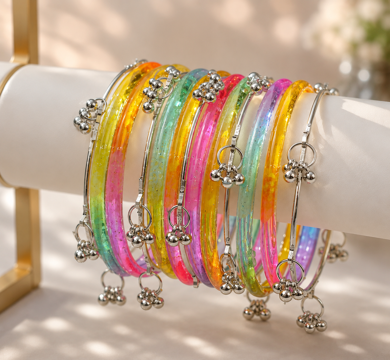 Jelly Glass Bangles(Pack Of 12 Bangles)